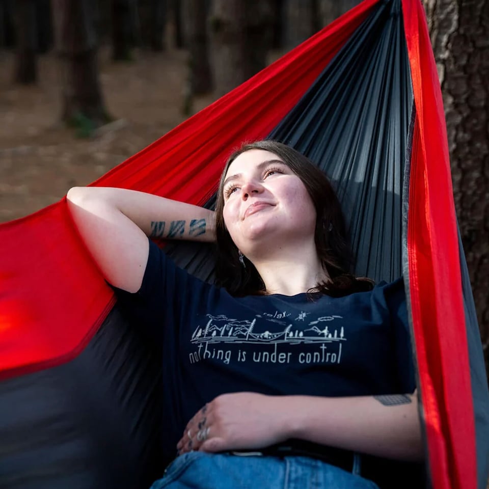 image 1 of SingleNest Hammock - Lightweight Durable Portable Camping Hammock | Red | Red | Single | 1