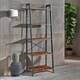 image 4 of 5 Tier Free Standing Bookcase Shelf Brown Brown | One Size