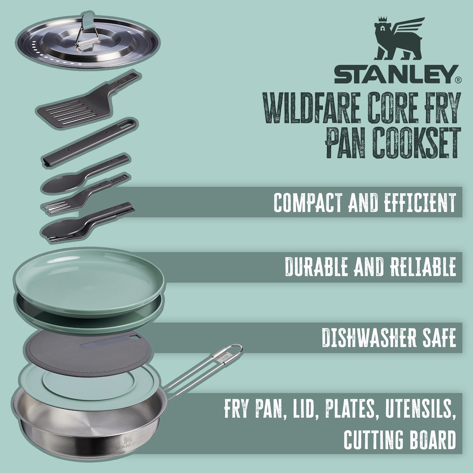 image 1 of Wildfare Core Fry Pan Cookset for Camping | Grey | Silver | One Size | 1