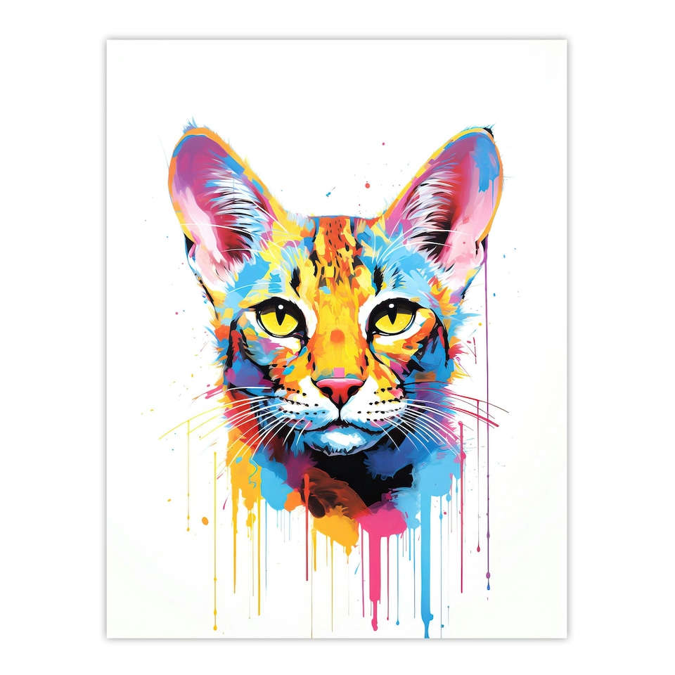 image 1 of Savannah Cat Lover Gift Pet Portrait Orange Black Framed Wall Art Print A4