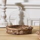 image 2 of Small Glass Cloche with Wicker Tray N/A