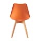 image 5 of Single Dining Chair with Solid Wooden Legs and Seat Cushion Pad Orange - Eva by MCC