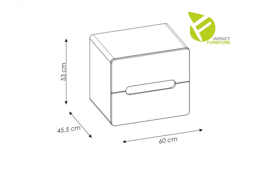 image 1 of 600mm Vanity Unit for Countertop Sink Wall Bathroom Cabinet with Drawers Handleless White Gloss Oak Arub