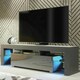 image 8 of TV Unit 160cm Grey Gloss Door Grey Matt Body with LED and Glass Sides Grey