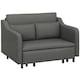 image 1 of HOMCOM Pull Out Sofa Bed, Fabric 2 Seater Sofa Couch for Living Room, Grey 