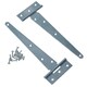 image 3 of 8in / 204mm Heavy Duty T Tee Hinges For Shed + Garden Gates Zinc Plated 8pc Silver