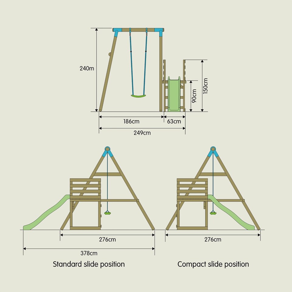 image 1 of TP Robin Swing with Roped Rapide Seat and 6ft Slide Set
