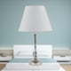 image 3 of Chrome Table Lamp with Stem Detail and Ivory Shade Chrome | Red