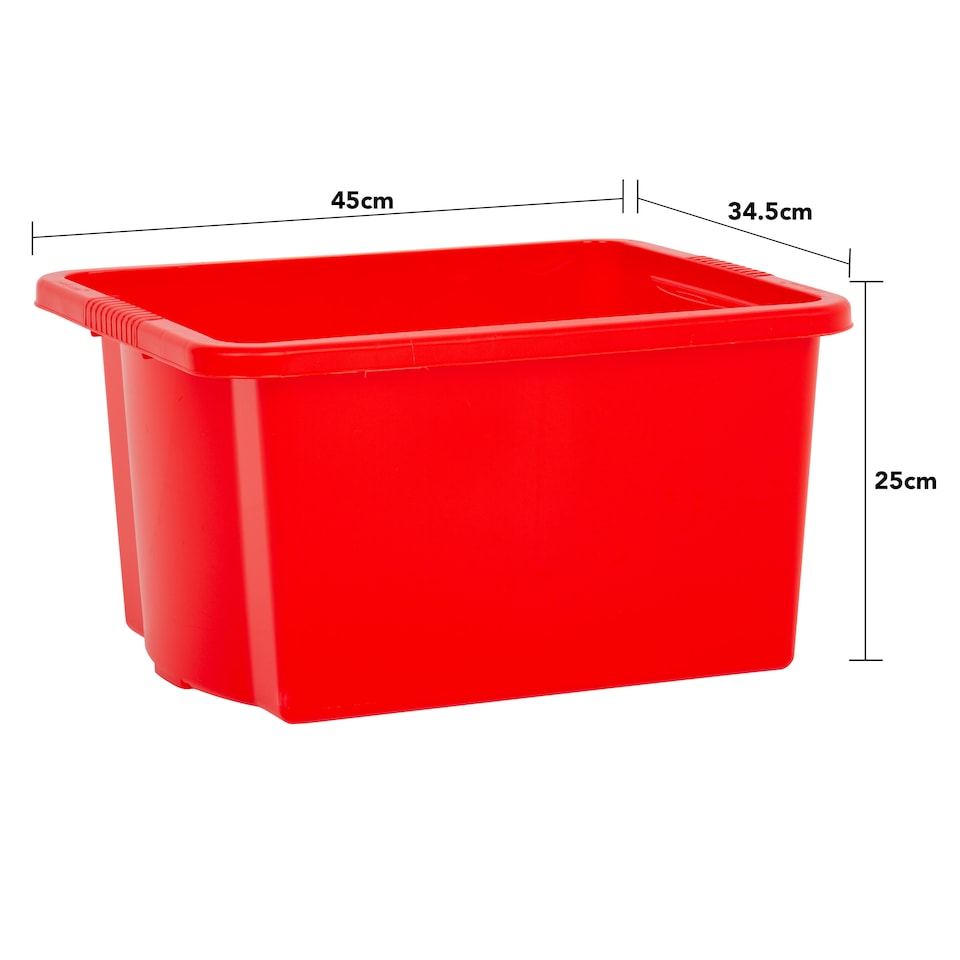 image 1 of Wham Stack & Store 4 x 35L Plastic Storage Boxes | Red | 4