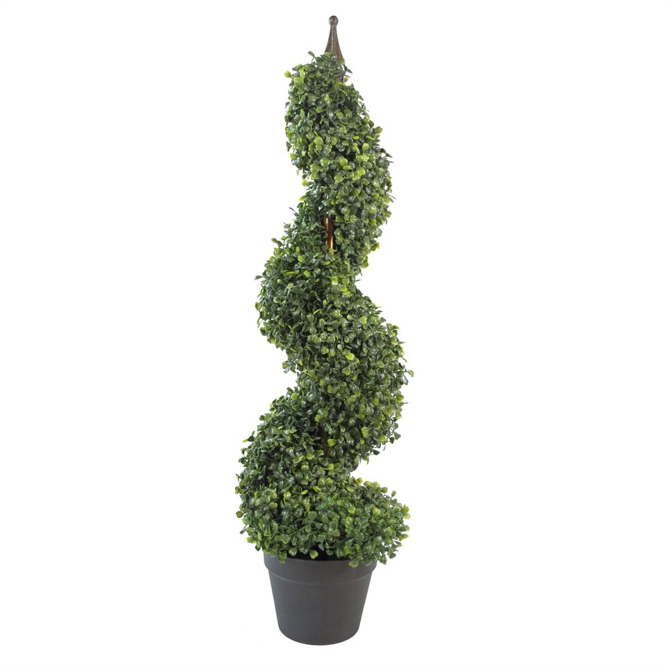 image 1 of Artificial Boxwood Spiral Tree Topiary 90cm Buxus Spiral Single | Green | 3ft