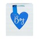 image 2 of It’s A Boy Blue Striped Large White Gift Bag 33cm Blue