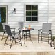 image 7 of Outsunny Folding Garden Chairs Set of 4, PE Rattan Garden Dining Chairs with Armrests, High Back and Steel Frame, Weather Resistant Outdoor Dining Furniture for Patio, Balcony, Grey | Grey