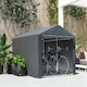 image 7 of Outsunny 1.6 x 2.2m Garden Storage Shed Tent, Portable Shed Shelter with Galvanised Steel Frame and Large Door, for Motorbike, Garden Tools, Bike Storage, Dark Grey | Grey | 1