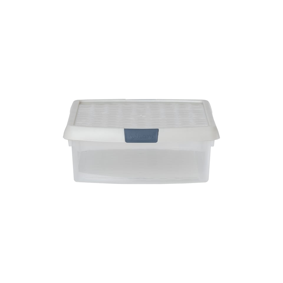 image 1 of Wham Clip 5x 8.5L Rectangular Plastic Storage Boxes with Clip Lock Lids. Ideal for Home, Office, Toys & More - Clear/Stone | Cream | Stone | 5