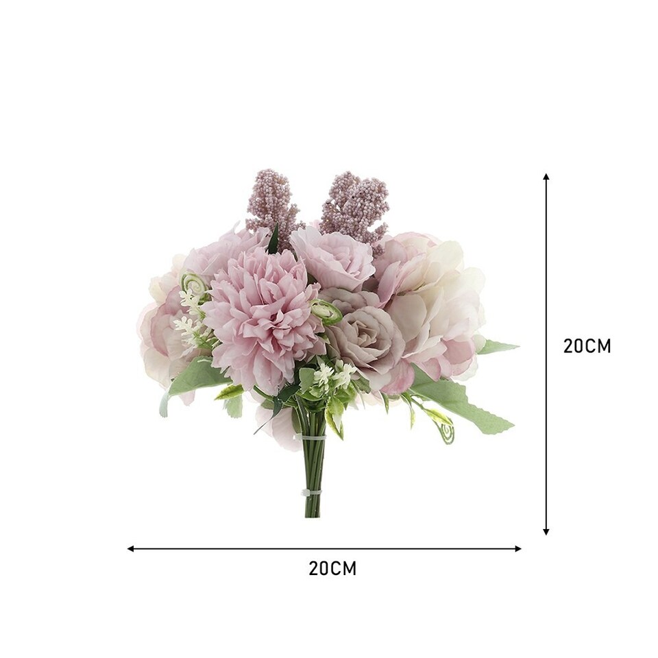 image 1 of Living and Home Artificial Bouquet Flower Home Wedding Decor - Purple