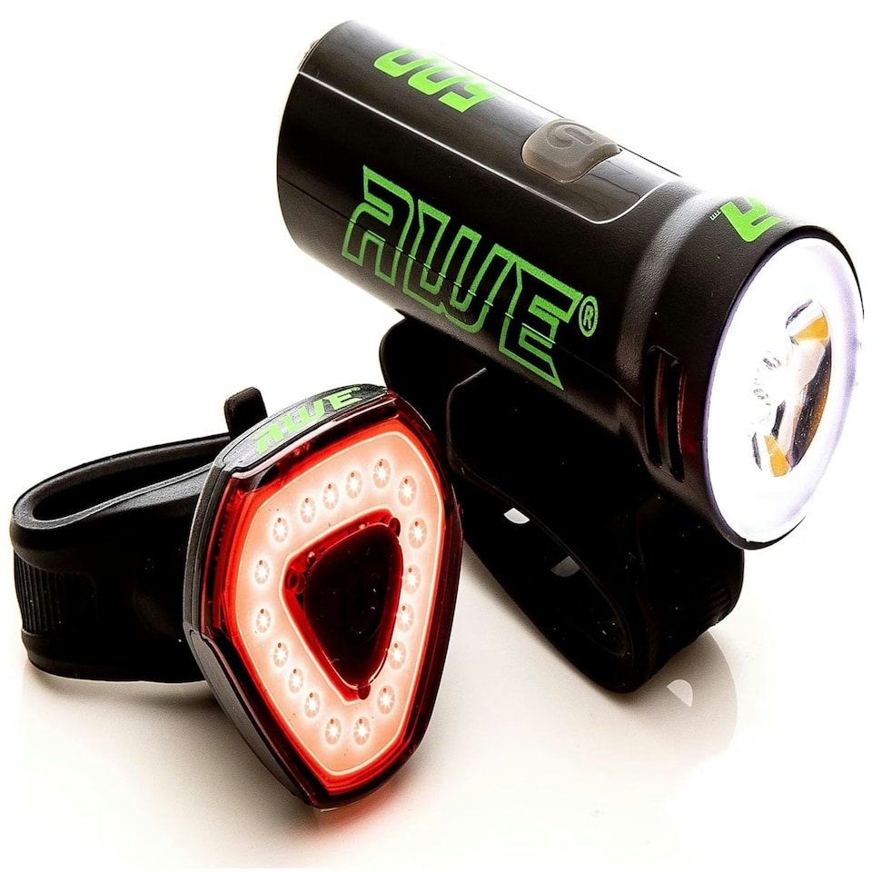 image 1 of AWE AWEBlast 530 Lumens Super Bright USB Rechargeable Bike Light Set Front/Rear
