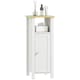 image 1 of kleankin Narrow Bathroom Storage Cabinet with Open Shelf, White White