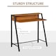 image 4 of HOMCOM 2-Tier Storage Computer Workstation with Shelf, Metal Frame Walnut