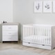 image 2 of Pembrey 2 Piece Furniture - Cot Bed, Changing Unit & All Fibre Mattress, Suitable from Birth to 4 Years (Ash Grey & White)