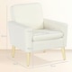 image 8 of HOMCOM Modern Accent Chair with Wood Legs, Wide Seat, Cream