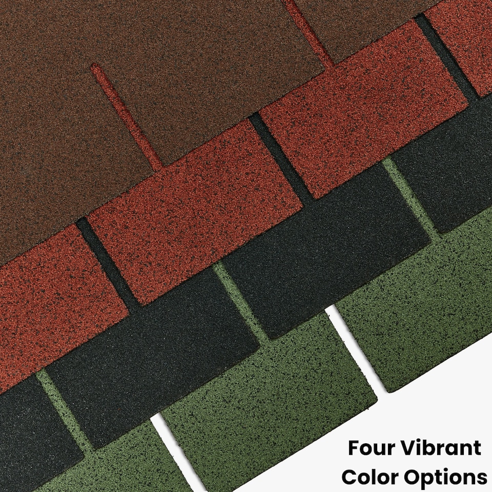 image 1 of Bitumen Roof Felt Shingles (3.2 sqm), Asphalt Roof Shingles - Weather Resistant Roofing Tiles 20 pcs