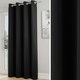 image 1 of Enhanced Living Nightfall Plain Supersoft Black Thermal Blockout (SINGLE) Eyelet Door Curtain - 66 x 84 inch (168 x 214cm)