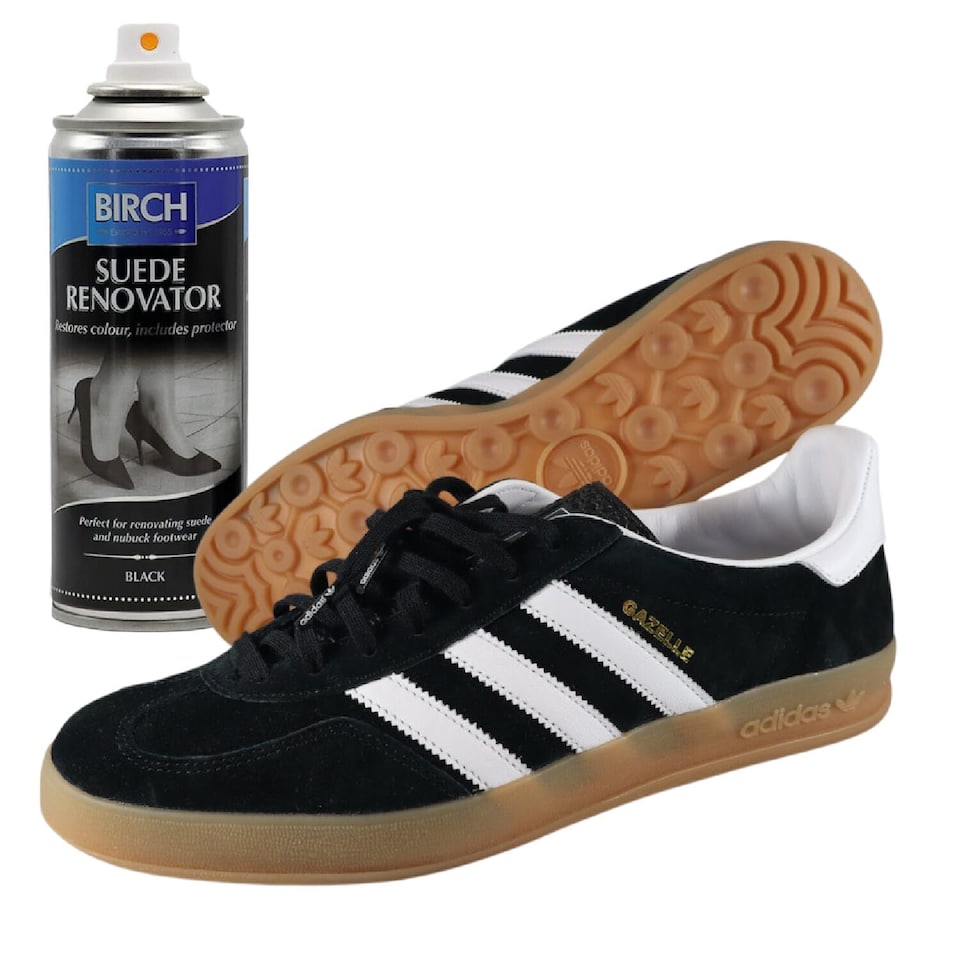 image 1 of BIRCH Black Suede Renovator Aerosol - Colour Restoration for Faded Shoes 200ml | Black