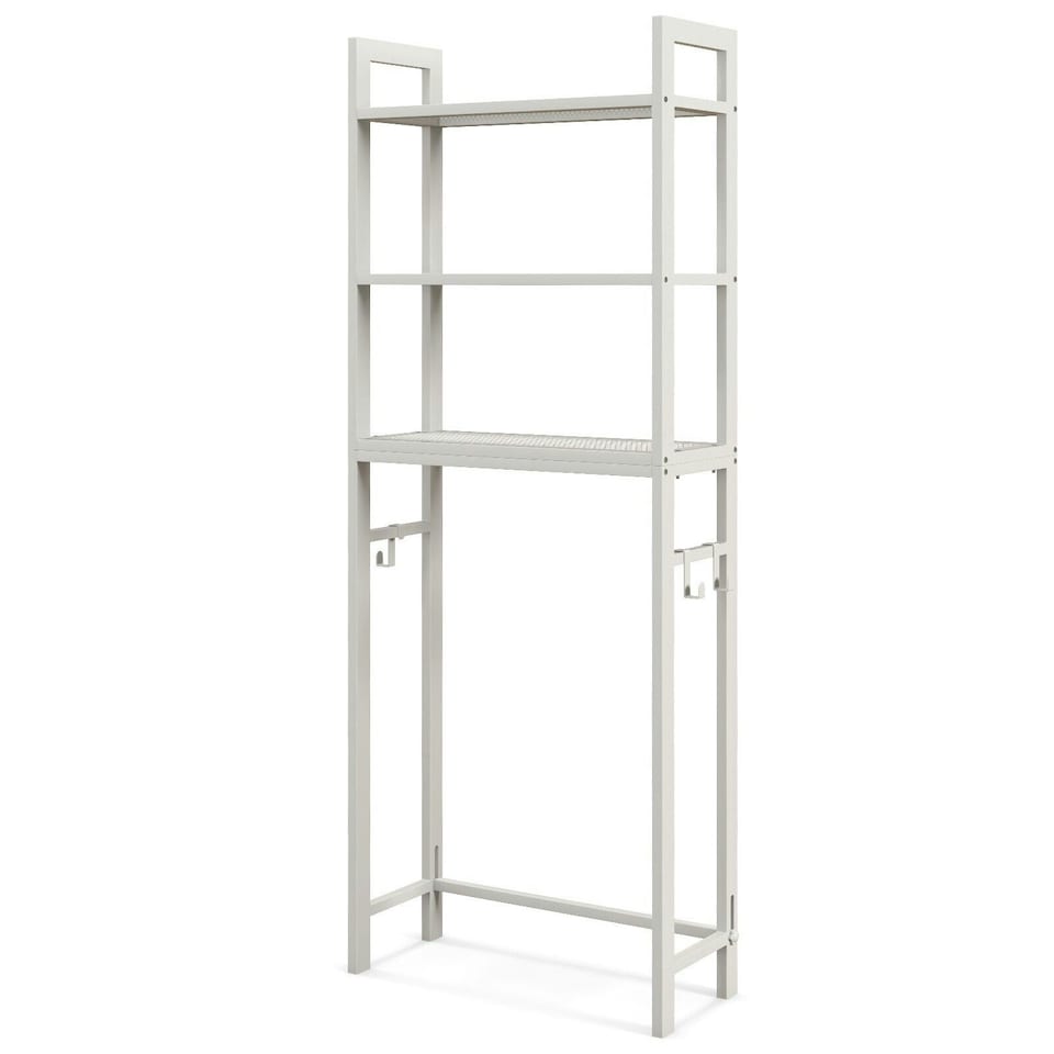 image 1 of COSTWAY 3-Tier Over-The-Toilet Storage Shelf Organizer White