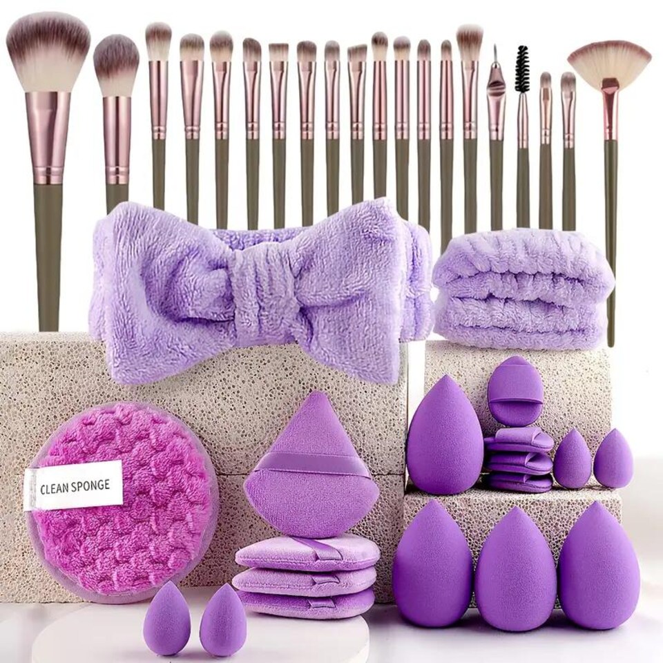 Dyzi 40-Piece Makeup Brush Set Soft Brushes Beauty Blender & Puffs | Perfect Gift