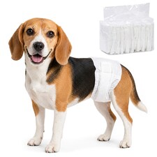 PawHut Dog Diapers Super Absorbent for Male Dogs Size L