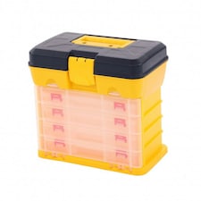 Oypla 4 Drawer Storage Organiser Utility Tool Box Case Garage Shed Yellow