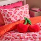 image 2 of OHS Kids Hearts Leopard Microfibre Bedding Set Duvet Cover with Pillowcase | Pink | Pink | Double