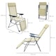 image 7 of Outsunny Reclining Garden Chairs Set of 2 w/ 5-level Adjustable Backrest, Beige