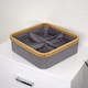 image 2 of Showerdrape Cotswold Bamboo Storage Basket with 4 Compartments | Grey | 1