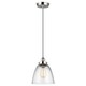 image 1 of Baskin 1 Light Dome Ceiling Pendant Polished Nickel, E27