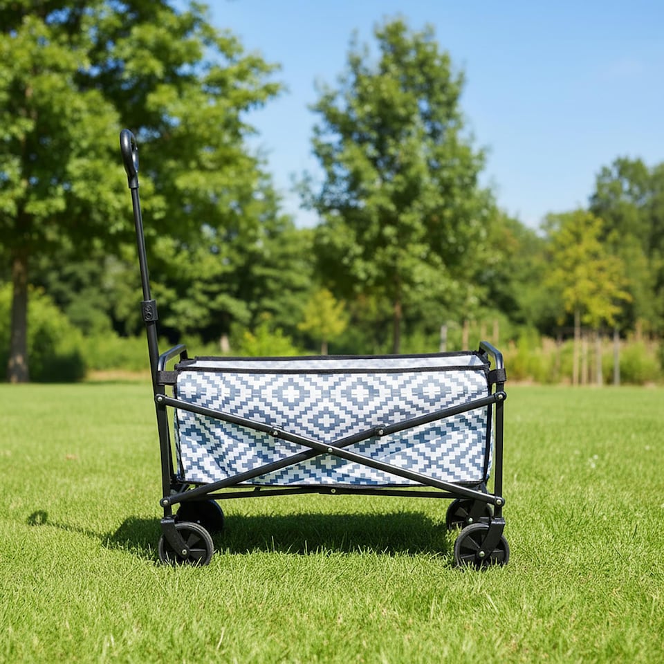 image 1 of OHS Printed Foldable Camping Trolly Outdoor Garden Cart Shopping