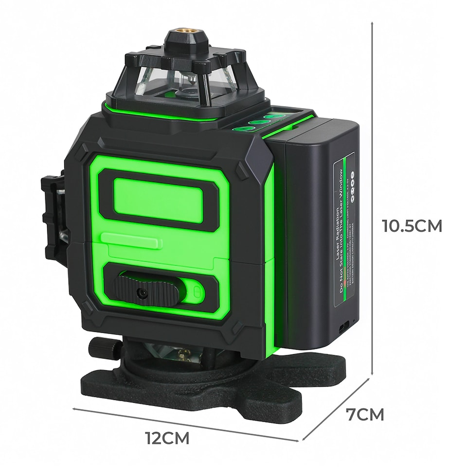 image 1 of Traderight 4D 16 Line Green Laser Level 360 Degree Self Leveling with Remote Tripod