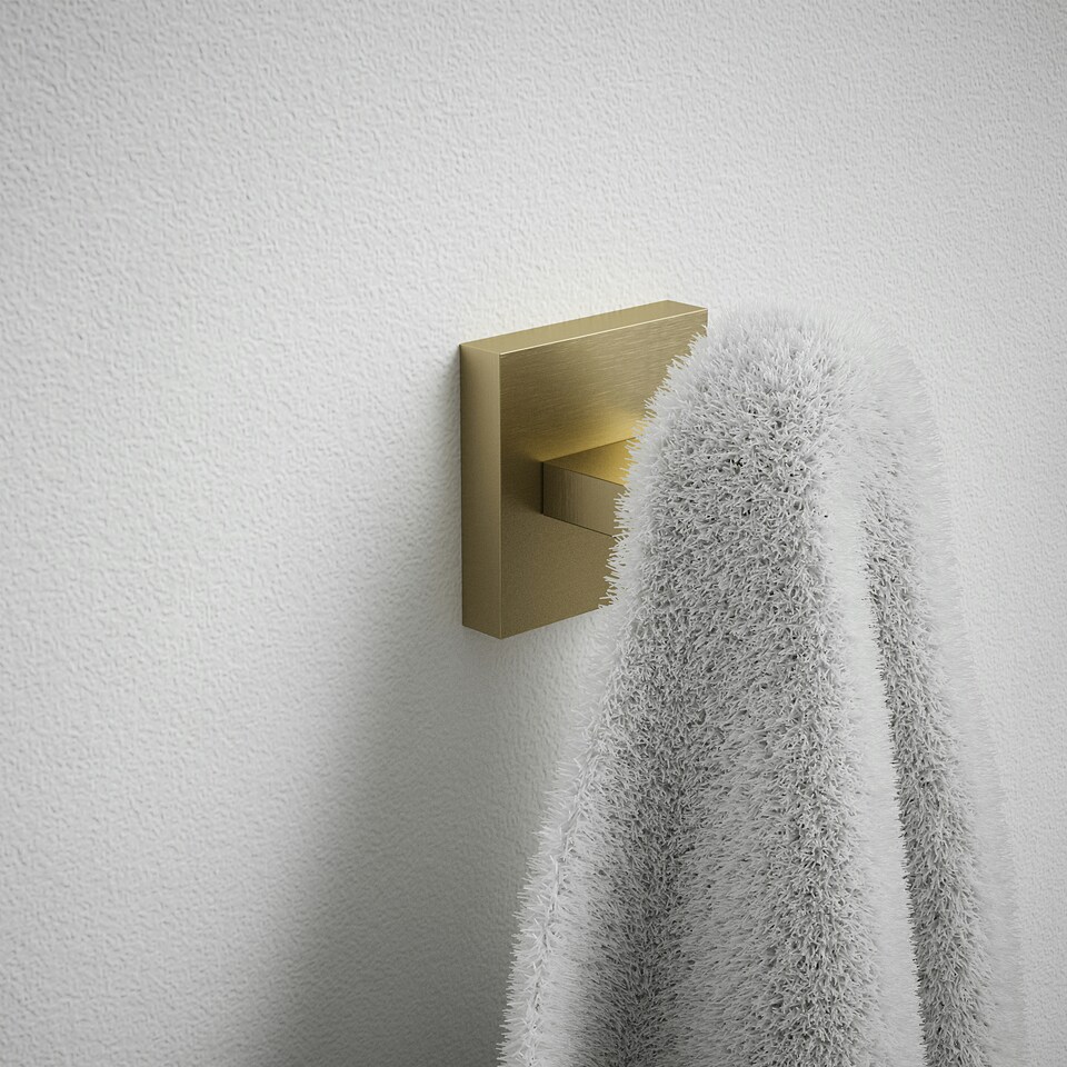 image 1 of Rothley Satin Brass Square Robe Hook