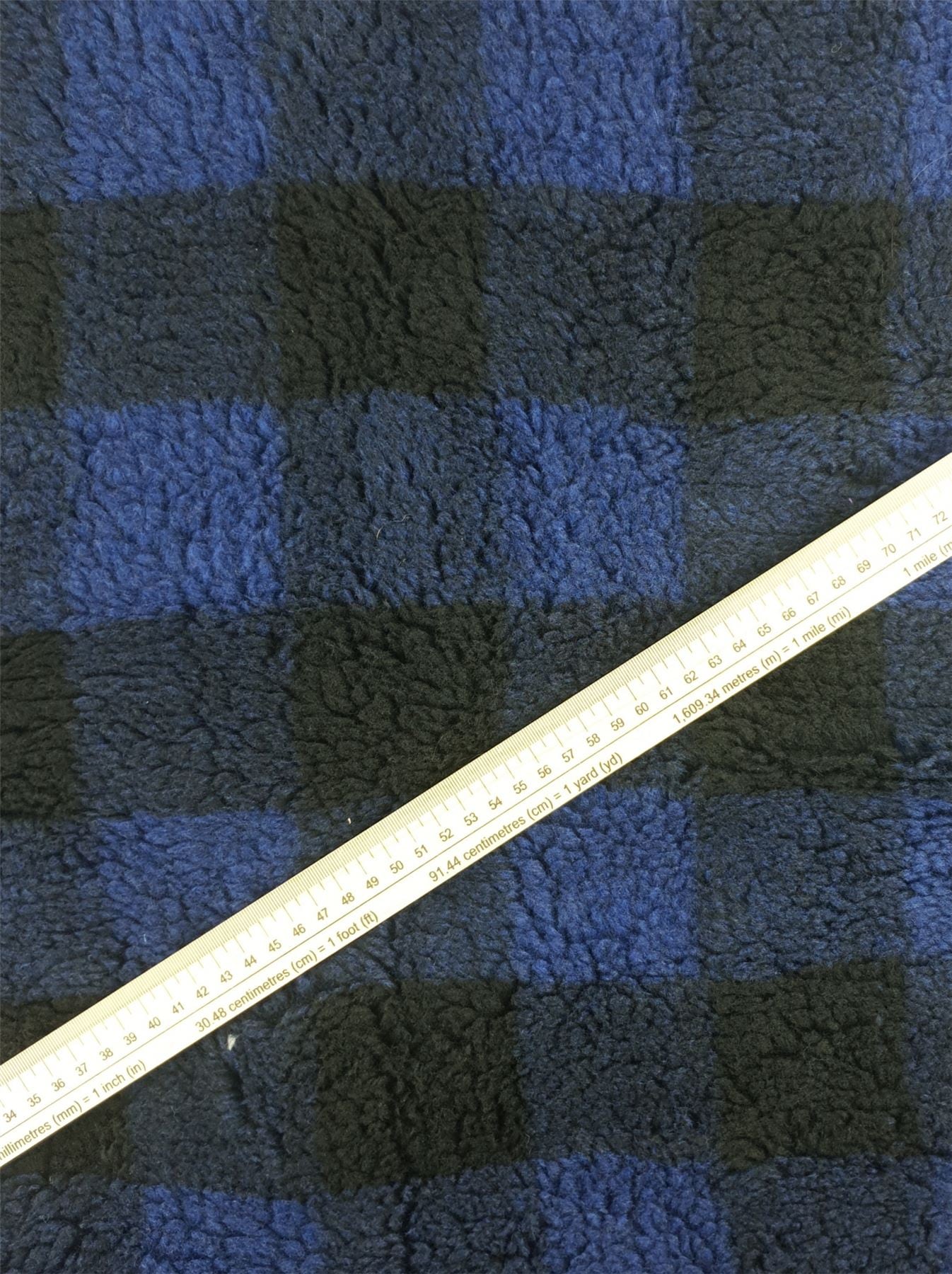 Navy Sherpa Fleece Fur Fabric for Dressmaking, Toy Making, 150cm / 59" Wide - per metre