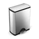 image 1 of Simplehuman 46L Rectangular Recycling Kitchen Pedal Bin, Brushed Stainless Steel