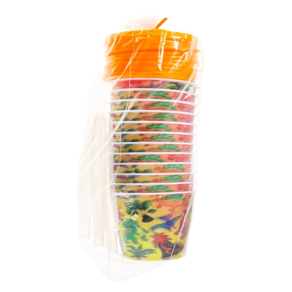 image 1 of Dinosaur 3D Cup With Straw and Lid