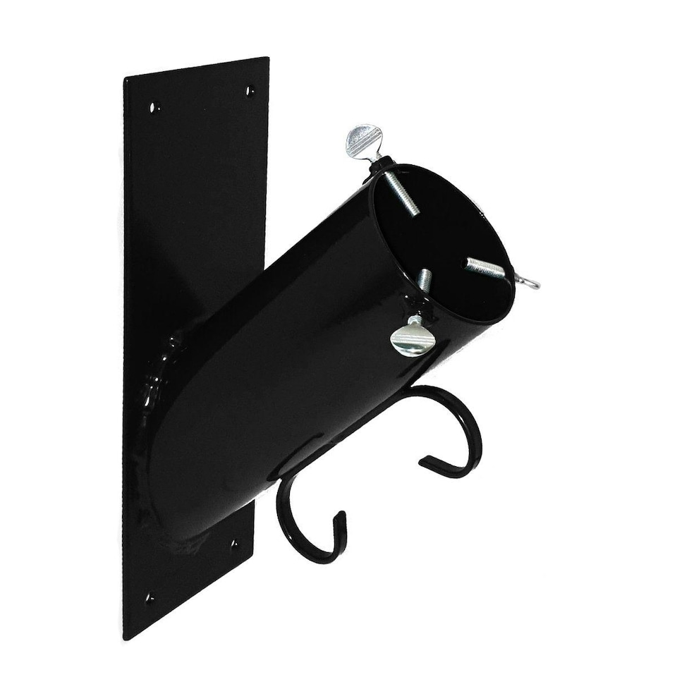 image 1 of Holly International Wall Mounted Christmas Tree Stand with Hanging Hook - Black