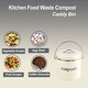 image 7 of Apollo 3L Cream Metal Kitchen Compost Caddy with Lid and Activated Charcoal Filter Countertop Food Waste Bin Odor Control Handle