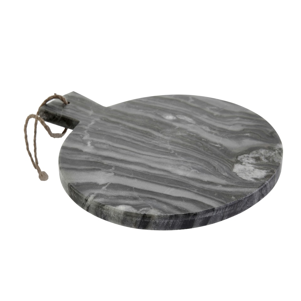 image 1 of Interiors By Premier Grey Marble Round Paddle Serving Board, Durable Natural Stone Board For Kitchen Use