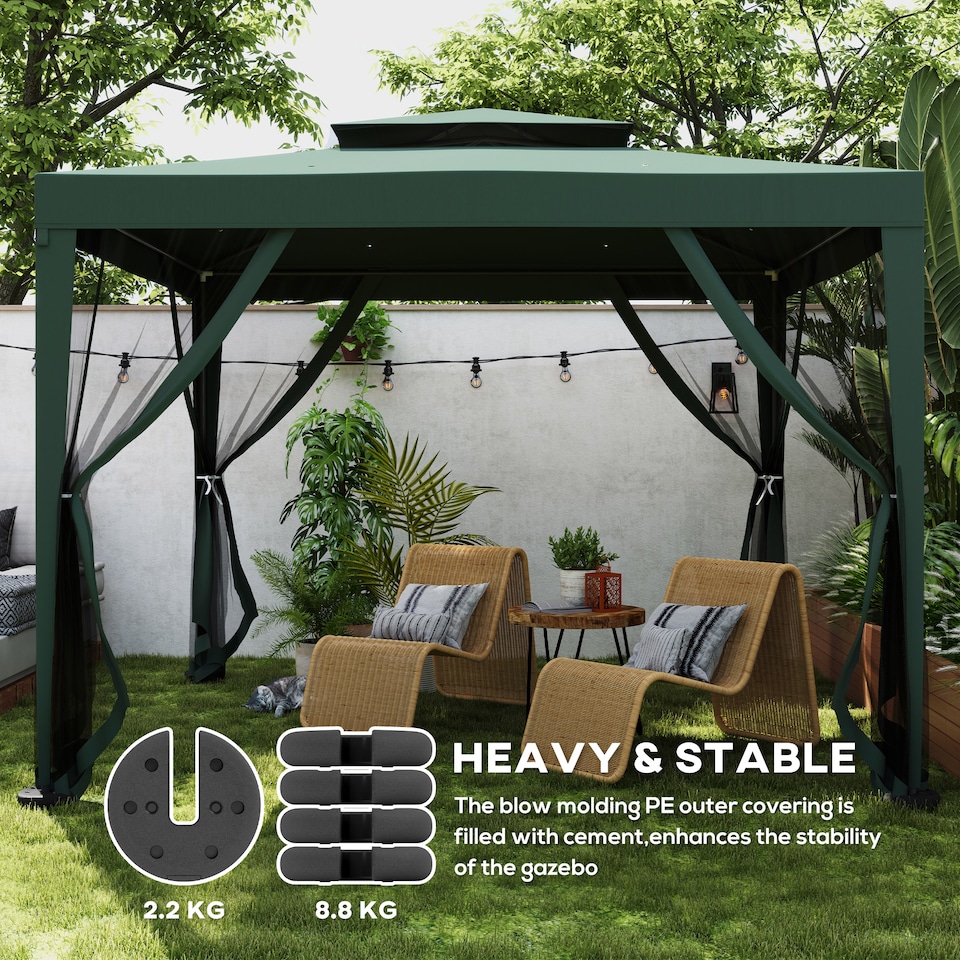 image 1 of Outsunny Pop up Canopy Tent Weights Set of 4 PCs, Leg Weights for Marquee Party Tent Outdoor Canopy, Total 8.8KG