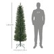 image 3 of HOMCOM 6 Foot Artificial Pencil Christmas Tree with  Branches, Green