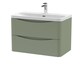 image 1 of Balterley Arch Modern Bathroom Wall Hung 2 Drawer Vanity Unit & Ceramic Basin | Green | Satin Green