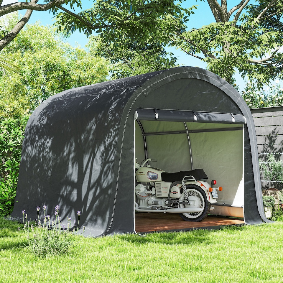 image 1 of Outsunny 3 x 3(m) Garden Storage Tent, Heavy Duty Outdoor Shed, Grey | Grey