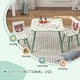 image 3 of ZONEKIZ Kids Table and Chairs, Children Desk with Two Chairs, Three Piece | Green