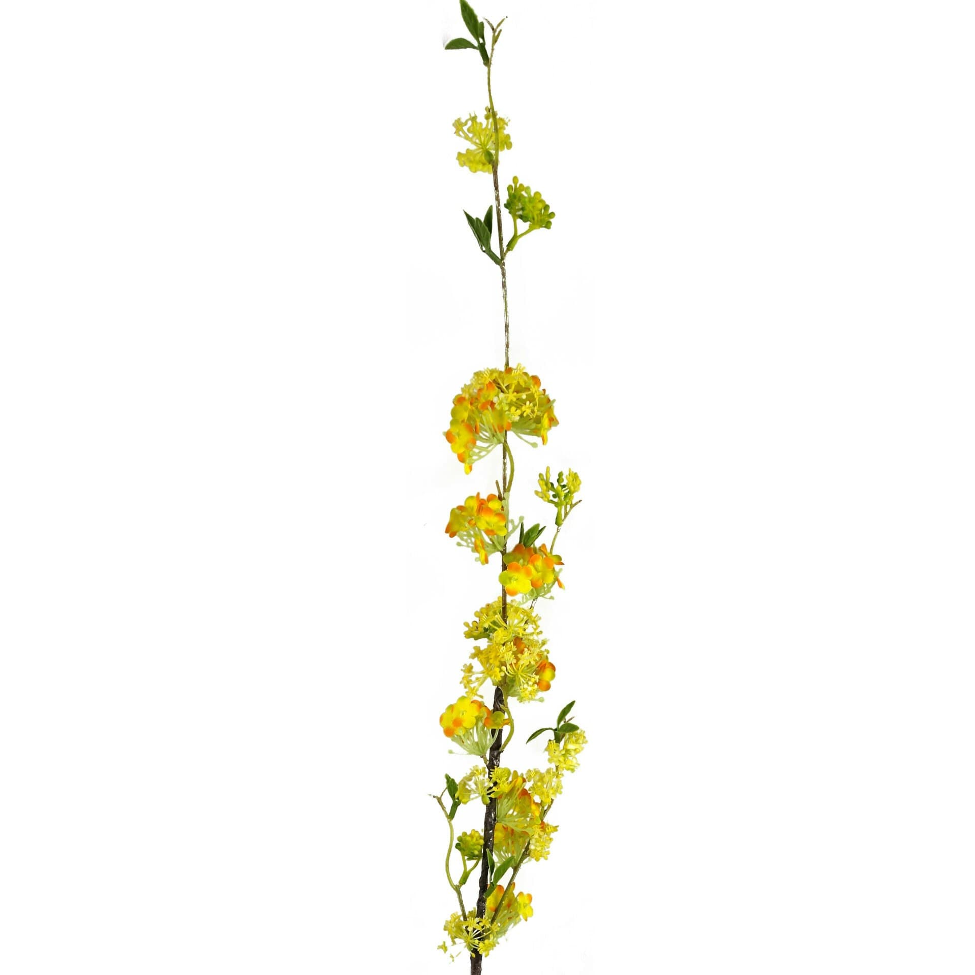 Leaf 100cm Artificial Yellow Blossom Spray Stem